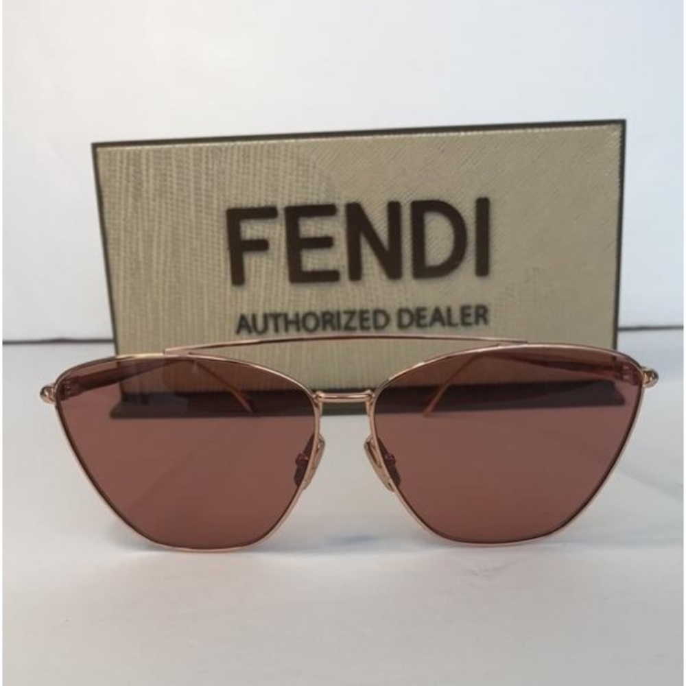 Fendi 64mm Cat Eye Sunglasses FF0438/S ROSE GOLD - Picture 3 of 12